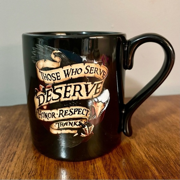Tumbleweed Pottery coffe/tea mug. "Those Who Serve Deserve Honor Respect Thanks" - Picture 2 of 8